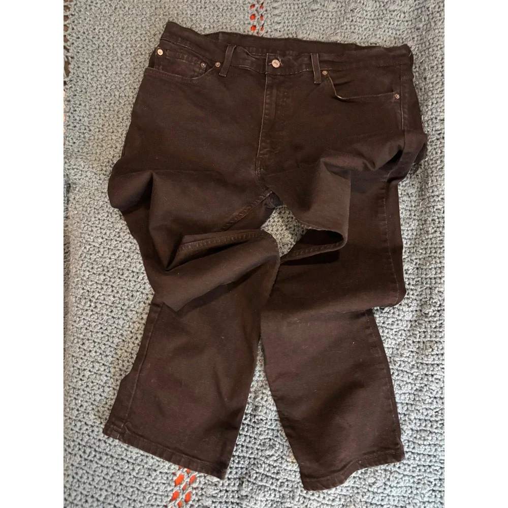 Levis 514 Straight Fit Jeans Mens 38x32 Brown Denim Pants 00514-0730